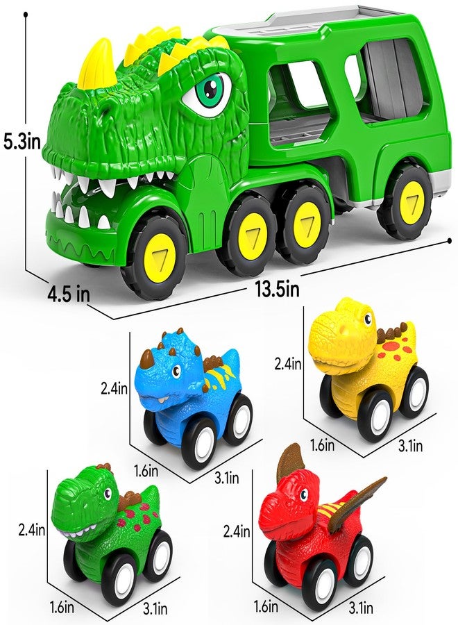 AUTGA Dinosaur Toys for 1 2 3 4 5 Year Old Boy, Dinosaur Trucks for Toddlers 2-4 Years with 4 Small Pull Back Dino Cars, Kids Christmas Birthday Gifts for Boys - Image 2